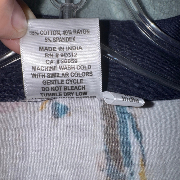 Women's Parsley & Sage Button Down Tunic Shirt XL Blue Brown Abstract Artsy - Picture 7 of 11